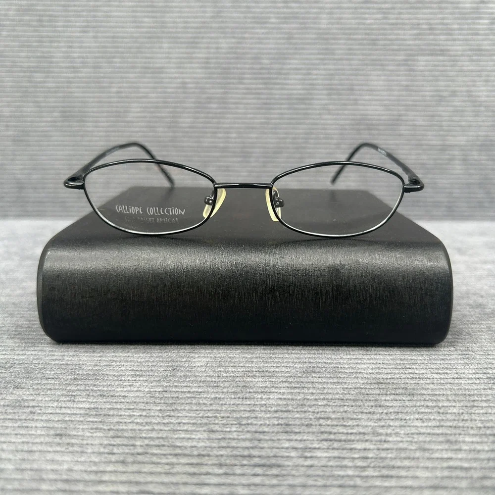 Calliope Collection Uma Black Oval Metal Y2k Eyeglass Frames 48-20-135
